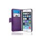 SAVFY® Cover iPhone 6 More Inches Leather wallet flap iphone 6+ (Purple) + PEN + SCREEN FILM OFFERED!  (Electronic devices)