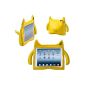 DURAGADGET back cover yellow monster silicone for iPad 2, the new iPad (iPad 3), iPad with Retina display (iPad 4, 4th Generation, 2012) Apple - protective case with handles + custom made stand designed keeping for children - 5 year warranty