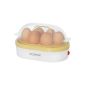 Egg cooker for 6 eggs with 400 watts (measuring cups, egg piercer, non-stick coating, Summer, indicator light, white-vanilla)