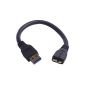 USB 3.0 data cable (A to Micro-B).  25 cm short.  (Electronics)