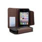 kwmobile® CASE PORTFOLIO elegant and practical with business card compartment and credit card, for Apple iPhone 4 / 4S Black Brown (Wireless Phone Accessory)