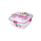 Sistema salad to go with cooling element, cutlery and dressing container 1,3l pink