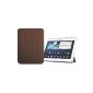 VEO |. BROWN Ultra Slim Smart Case Cover for Samsung Galaxy Tab 3 10.1 fully compatible with the sleep function, screen protector included (Electronics)
