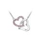 Le Premium® hearts together crystal pendant necklace MADE WITH SWAROVSKI® ELEMENTS crystals Rosa (jewelry)