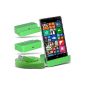 (Green + Data Cable) Nokia Lumia 830 Premium Stylish Micro USB charging Dock Support Office with flat Micro USB Data Sync Charging Cable for i-Tronixs (Electronics)