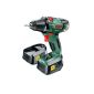 Bosch PSR 18 LI-2 Home Series cordless drills + 2 batteries and charger + case (18 V, 2.0 Ah, power control, max. 46 Nm) (tool)