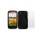 RT TRADING HTC Desire X Grip S-Line silicone case Protective Case Cover in black + 6x foil (Electronics)