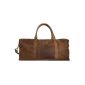 Spacious Vintage Travel Bag / Weekender made of oiled leather Shalimar Model: Kilmore 65x23x29 cm (Luggage)