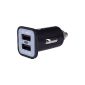 Decrescent Car Charger 2 USB ports for iPod / iPhone / iPad Black (Accessory)