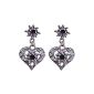 Heart earrings - plug with Edelweiss - Oktoberfest Costume jewelry to Dirndl and Lederhosen (jewelry)