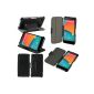 LG Nexus 5 (wifi / LTE / 4G / 3G) Bag Leather Case Black Cover with Stand - Accessories Case Google Nexus LG 8/16/32/64 5 Gb Flip Case Cover (PU leather, cell phone pocket Black) - Pre - XEPTIO accessories ( Electronics)