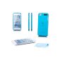 iPod Touch 5 TPU Case + Screen Protector + TURQUOISE microfiber polishing cloth | Cover Case 5G Light Blue Transparent Pocket Case Cover Shell Protector Set Accessory Kit (Electronics)