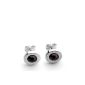Leonardo Jewels Classic Ladies Stainless Steel Earrings + black glass (jewelry)