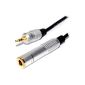 Pure copper OFC HQ 3.5mm plug to 6.35mm jack socket adapter cable 0.3 m 30 cm (Electronics)