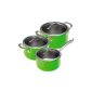 Kuhn Rikon Colori 37165 Cookware Set line 1.5 L / 16 cm, 3.5 L / 20 cm, 5.5 L / 24 cm, green (household goods)