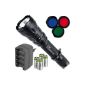 LiteXpress Set:. X-Tactical 105 LED 550 Lumen High Performance Including Charger de.power with 4 pieces CR123 A battery, SET KOMBI13 (household goods)