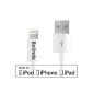 BELINDA | [Apple MFI certified] | Apple Lightning to USB Cable Sync & Charge Cable Lightning USB data cable Charging cable with 8 pin connector for iPhone 6, iPhone 5, 5S, 5C, iPad Mini, iPad 4 (with Retina Display), iPod Touch 5G , nano 7G - 1 meter - White (Electronics)