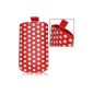 Accessory Master- Red polka dot sweater Pocket Cover Case tab Slip Faux Leather Wiko Goa (Electronics)