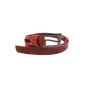 Natural leather belt for ladies with loop Red Raspberry ....