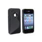 Cover Case Silicone S line Iphone 4 iphone 4s black black (Electronics)