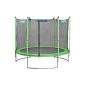 HUDORA Family trampoline with safety net, green / black (equipment)