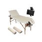 TecTake massage table beige cosmetic massage bed + accessories