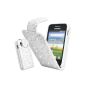 Mobile Bar Diamond White Cover shell leather case with flap for Samsung Galaxy Ace S5830 / S5839i (Electronics)