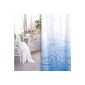 Textile shower curtain WHITE BLUE DROP 240 x 180 cm INCL.  QUALITY RINGS 240x180 cm!  SHOWER CURTAIN BLUE!  (Home)