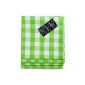 Homescapes - Four - Napkins Checked - Tile Green and White - 100% Cotton - 18 x 18 inch (45 x 45 cm) Woven Napkin Hand Easy to Maintain - Washable at 60 degrees Centigrade