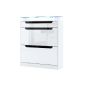 Shoe cabinet Shoe Tipper Fiesta in White / high-gloss white with trims in high-gloss black