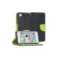 iPod Case 5, GMYLE (TM) Pouch Classic Case for iPod Touch 5th generation - Green and Black PU Leather Flip Cover Cases cover (Electronics)