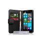Yousave Accessories Nokia Lumia 630 bag PU leather wallet sleeve black (Wireless Phone Accessory)