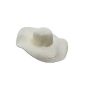Monkey Brother 1 piece.  Woman hand crocheted Bohemia Wide edge roll-up straw hat sun hat (White) (household goods)