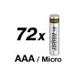 de.power LR03 AAA 72 pieces alkaline batteries brands (Micro cells) (Electronics)