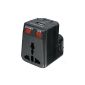 Fishtec ® Universal Adapter Sector - With Surge Protection Fuses X2 - Travel jack / USB Charger is compatible in 175 countries (Electronics)