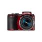 Samsung WB110 Digital Camera (20.2 megapixels, 26x opt. Zoom, 7.6 cm (3 inches) TFT-LCD display, HD movies) Red (Electronics)