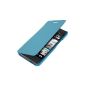 kwmobile® Practical and chic FLIP COVER Cover for HTC One M7 in Light Blue (Wireless Phone Accessory)