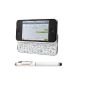 White Bluetooth Keyboard Case Keyboard Protective Cover for Apple iPhone 4, iPhone 4S Stylus Pen + Vangoddy white with laser and light (Wireless Phone Accessory)