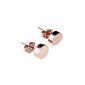 findout ladies 14K rose gold plated titanium steel round bean earrings for women girl children.  (F1395) (Jewelry)