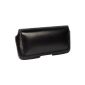 Krusell Hector Leather Case Belt loop with magnetic flap 5 XL Size 163 x 83 mm x9 Black (Wireless Phone Accessory)
