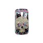 Black Skull Rhinestone Bling Case Cover Samsung Galaxy GT-S7560 Trend / Galaxy S Duos S7562 + United ElecTek Purple Velvet Pouch (Electronics)