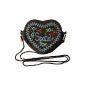 Ladies Dirndl handbag heart messenger bag brown (Textiles)