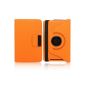 Rotating Case Cover for Asus Google Nexus 7 with wake-up function - Orange (Electronics)