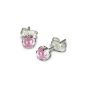 SilberDream Earrings - earrings pink ball earrings - 925 Sterling silver for women - SDO533A (Jewelry)