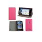 Case luxury Nokia Lumia 925 Pink Ultra Slim Leather Style with Stand - Case protective shell pink Nokia Lumia 925 - Accessories pouch discovery XEPTIO Price: Exceptional box!  (Electronic devices)