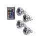 4X MENGS® GU10 3W LED RGB lamp bulb SMD LEDs LED Color Changing Light Bulb with IR Remote Control (180LM, AC 85V - 265V, 50 x 61mm) - multicolor dimmable including infrared - Ferbedienung