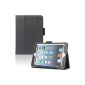 tinxi® PU Leather Case Cover for Apple iPad Mini / Mini 2 (Retina Display) / iPad 3 mini Leather Case 7.9 inch (20.1 cm) Tablet Case Cover Stand Function Sleep and Wake Up Function Black (Electronics)