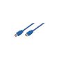 LogiLink CU0054 USB 3.0 Cable Male / Female 1m Blue (Accessory)