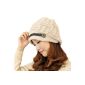 Female Beret Hat Warm Winter Girl Knitting Crochet Bonnet (Clothing)