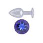 Butt Plug Anal plug - Silver - DELUXE - 30 mm - 3 cm diameter Anal Plug / Butt Plug with Crystal / Diamond in heavy duty steel - metal for Bondage SM BDSM FETISH (30mm, Silver - Blue Diamond) (Health and Beauty)